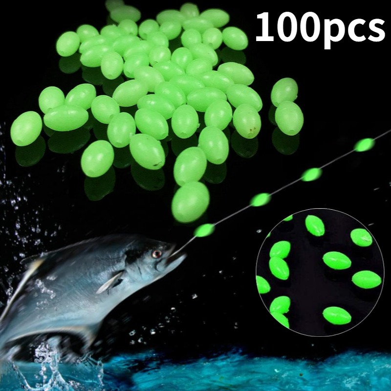 Fishing Equipment And Tools - 100pcs/lot Oval Night Luminous Fishing Beads