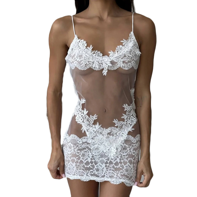 Waders - Sexy Lace Chemise Nightgown Women Sheer