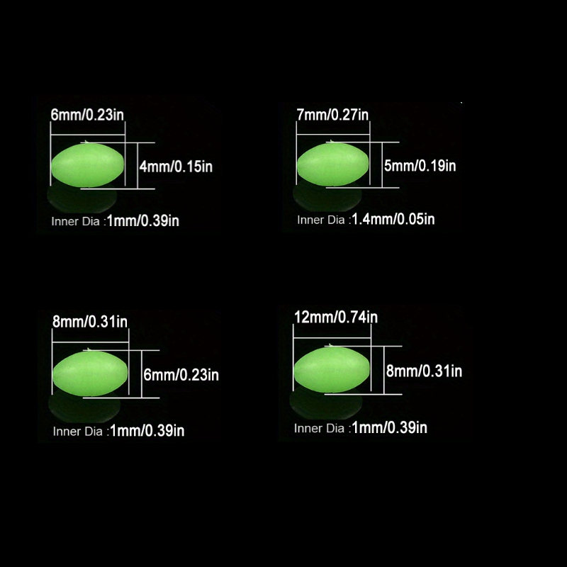 100pcs/lot Oval Night Luminous - огляд і ціна Fishing Equipment And Tools