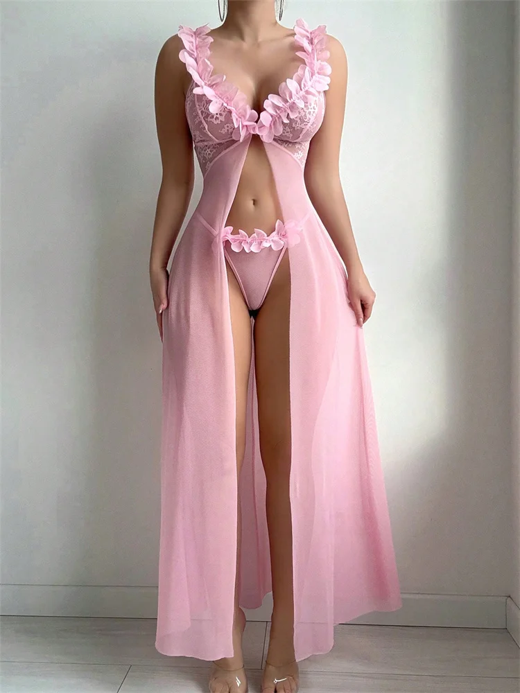Pink Floral Lace See Through N - огляд і ціна Waders